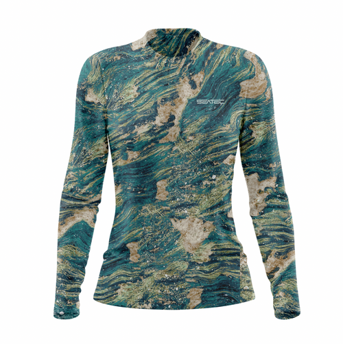 Seatec Women's Terra Crew Sport Tec Performance Shirt – Lightweight, moisture-wicking fishing shirt for active outdoor use with UPF sun protection