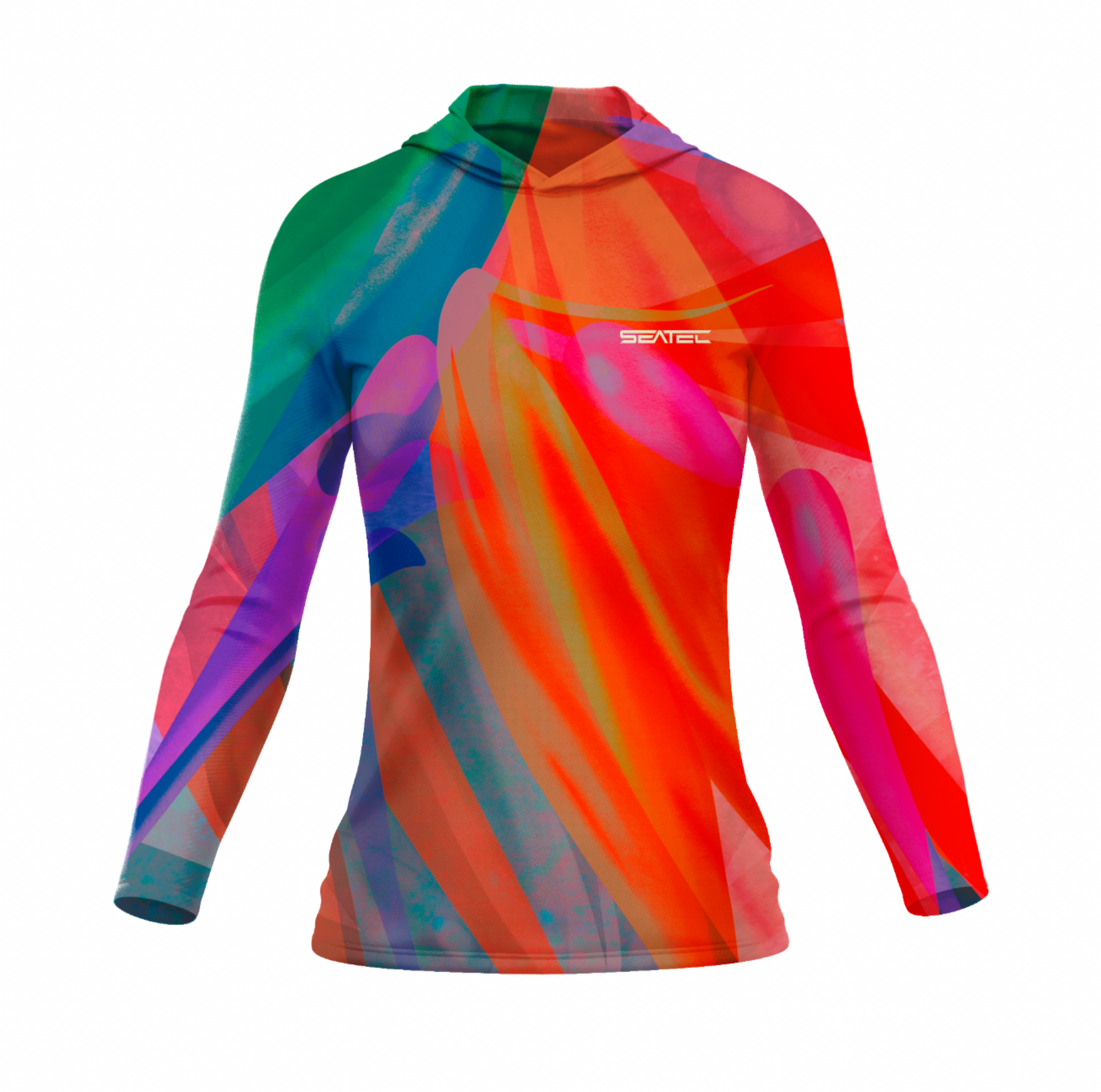 Seatec Women's Bird of Paradise Hooded Performance Shirt – Lightweight, moisture-wicking fishing shirt for active outdoor use with UPF sun protection