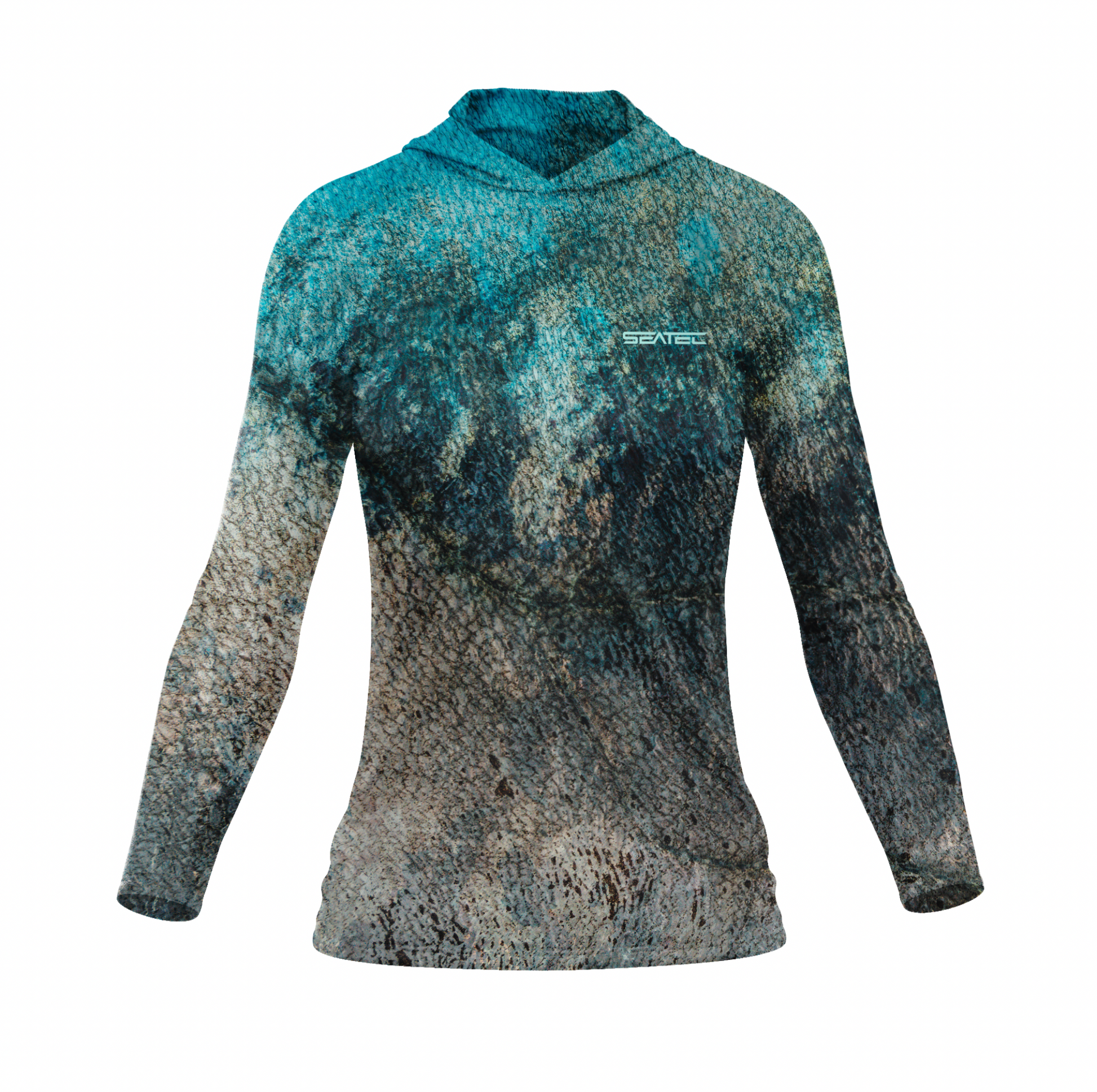 Seatec Women's Kingfish Hooded Performance Shirt – Lightweight, moisture-wicking fishing shirt for active outdoor use with UPF sun protection