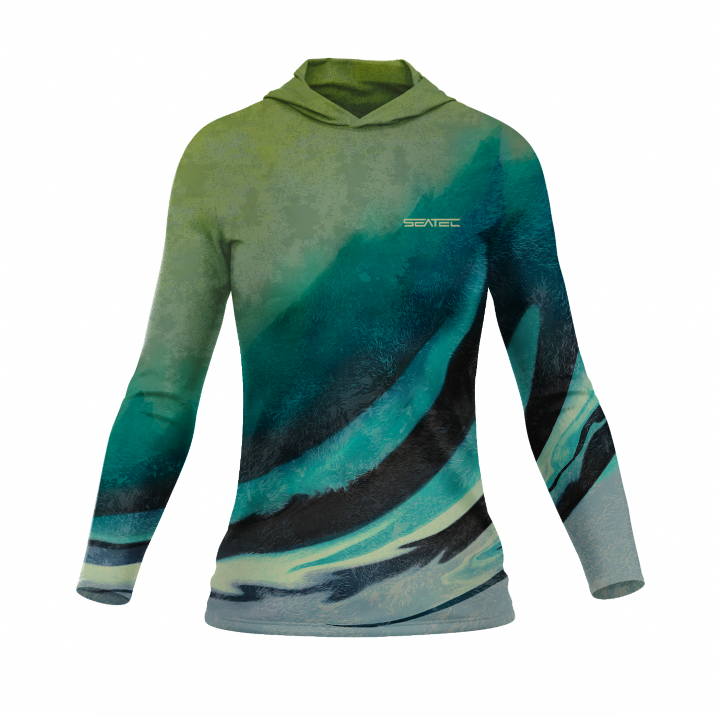 Seatec Women's Roosterfish Hooded Performance Shirt – Lightweight, moisture-wicking fishing shirt for active outdoor use with UPF sun protection