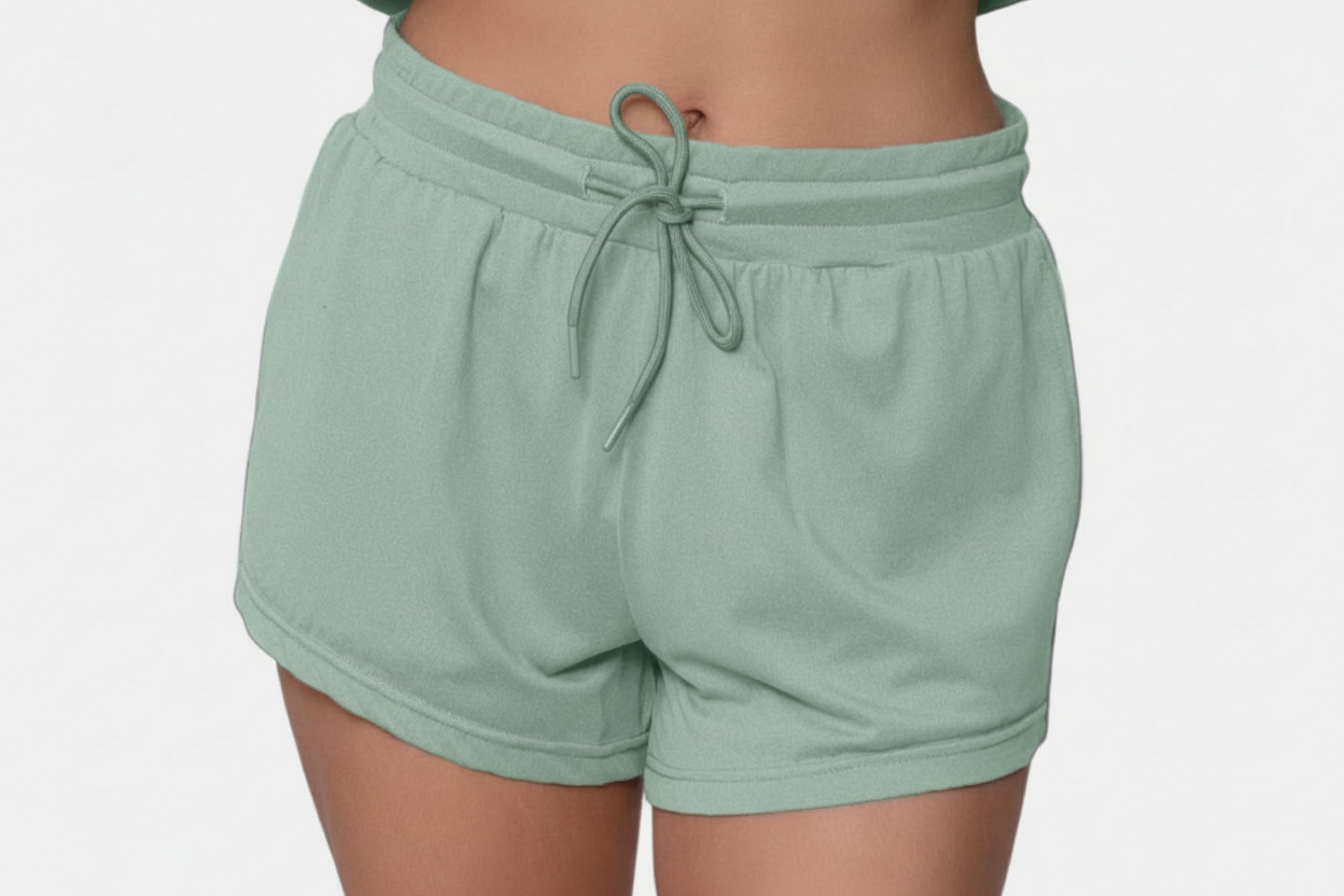 seatec womens ziggy lounge short soft stretch casual shorts with drawcord waistband