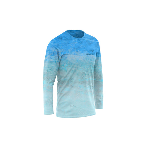 Seatec Youth Blue Mahi Crew Performance Shirt – Lightweight, moisture-wicking fishing shirt for active outdoor use with UPF sun protection