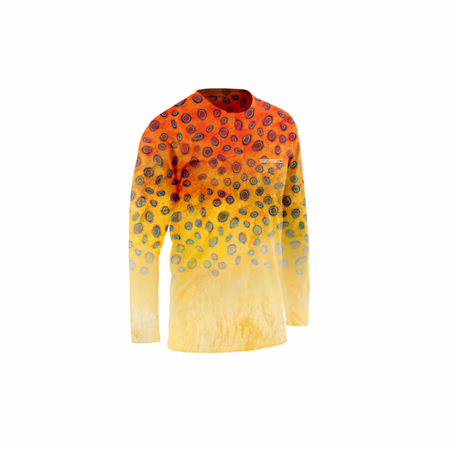 Seatec Youth Blue Ringed Octopus Crew Performance Shirt – Lightweight, moisture-wicking fishing shirt for active outdoor use with UPF sun protection