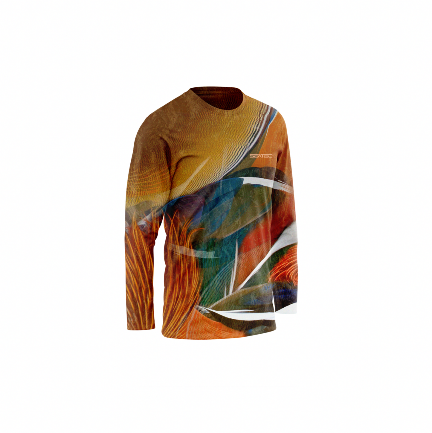 Seatec Youth Mandarin Duck Crew Performance Shirt – Lightweight, moisture-wicking fishing shirt for active outdoor use with UPF sun protection