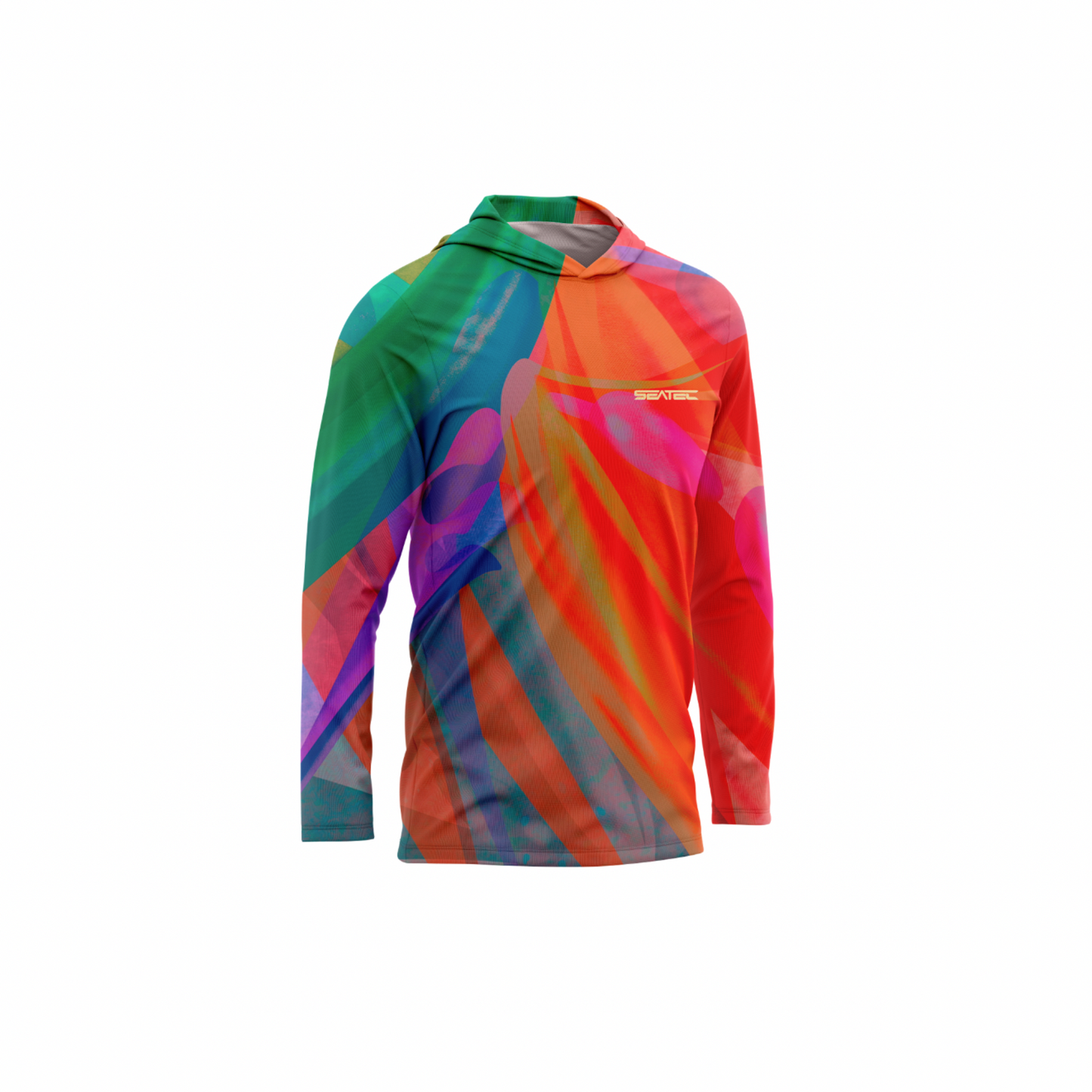 Seatec Youth Bird of Paradise Hooded Performance Shirt – Lightweight, moisture-wicking fishing shirt for active outdoor use with UPF sun protection