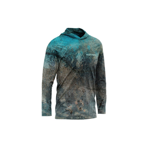 Seatec Youth Kingfish Hooded Performance Shirt – Lightweight, moisture-wicking fishing shirt for active outdoor use with UPF sun protection