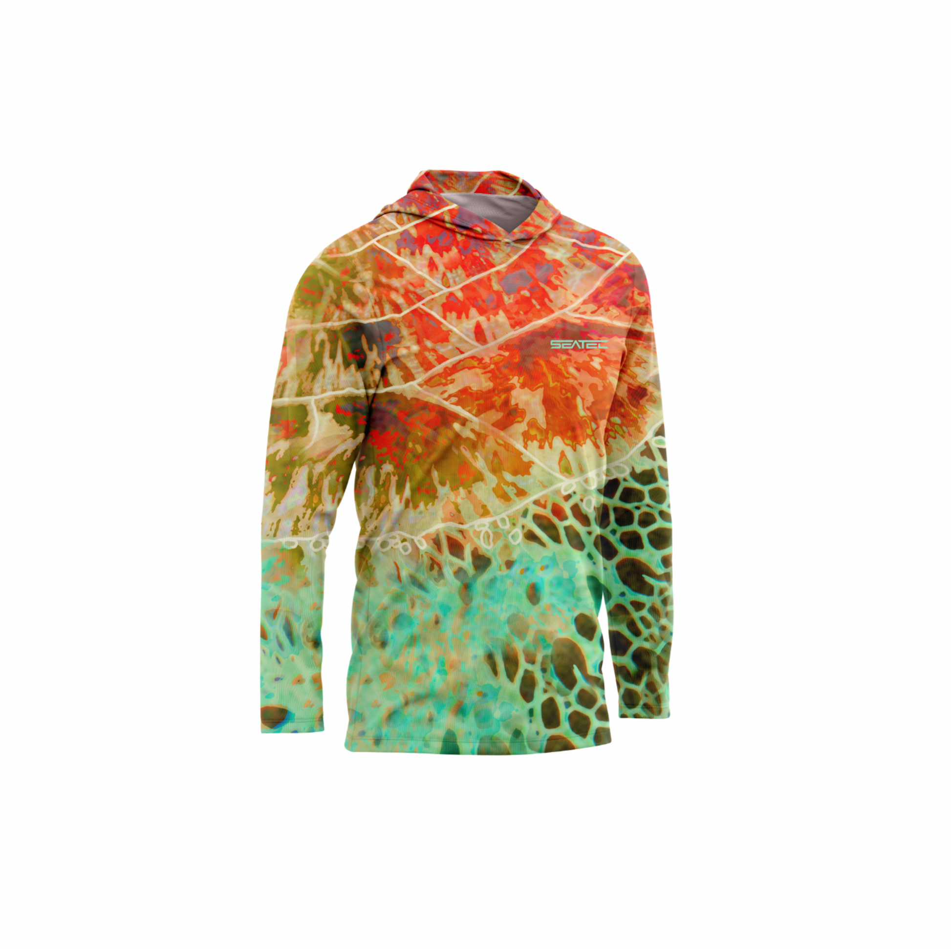 Seatec Youth Sea Turtle Hooded Performance Shirt – Lightweight, moisture-wicking fishing shirt for active outdoor use with UPF sun protection