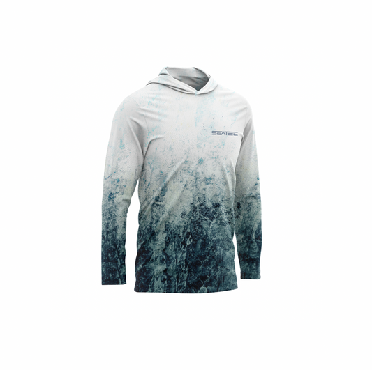 Seatec Youth Whitecap Hooded Performance Shirt – Lightweight, moisture-wicking fishing shirt for active outdoor use with UPF sun protection