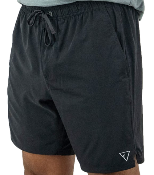 Men’s Undertow lined hybrid shorts in black with built-in comfort liner and hidden pocket