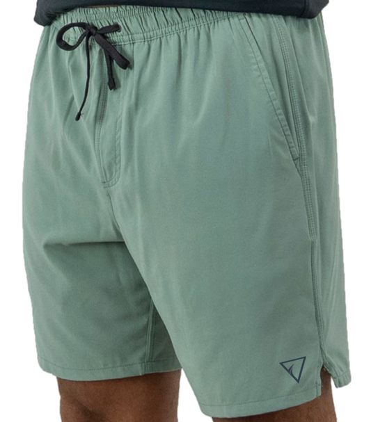 Men’s Undertow lined hybrid shorts in seafoam green with built-in comfort liner and hidden pocket