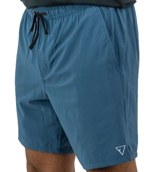 Men’s Undertow lined hybrid shorts in slate blue with built-in comfort liner and hidden pocket