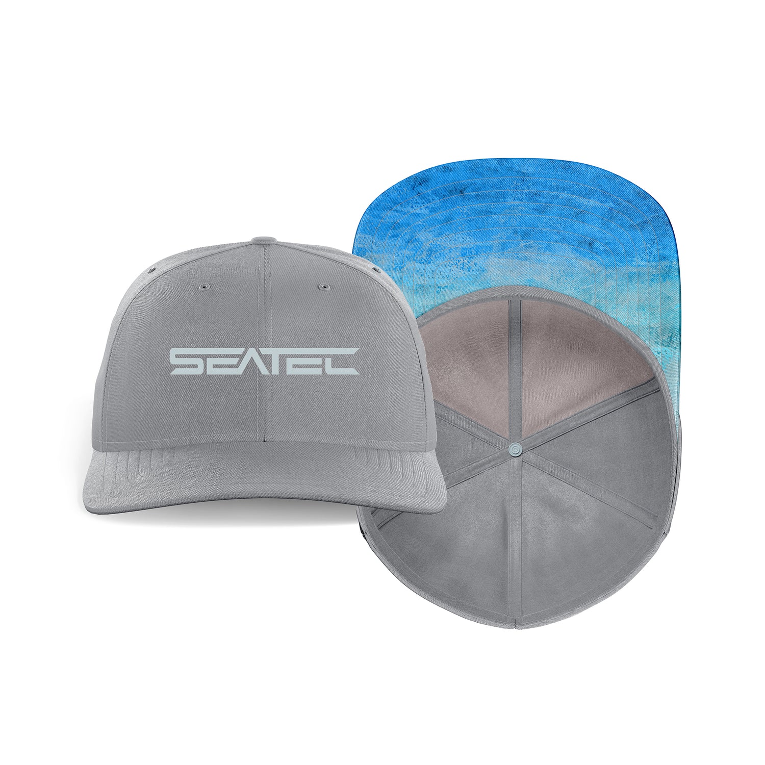 Blue Mahi Tech Mesh performance snapback trucker hat with flex sweatband by Seatec Outfitters