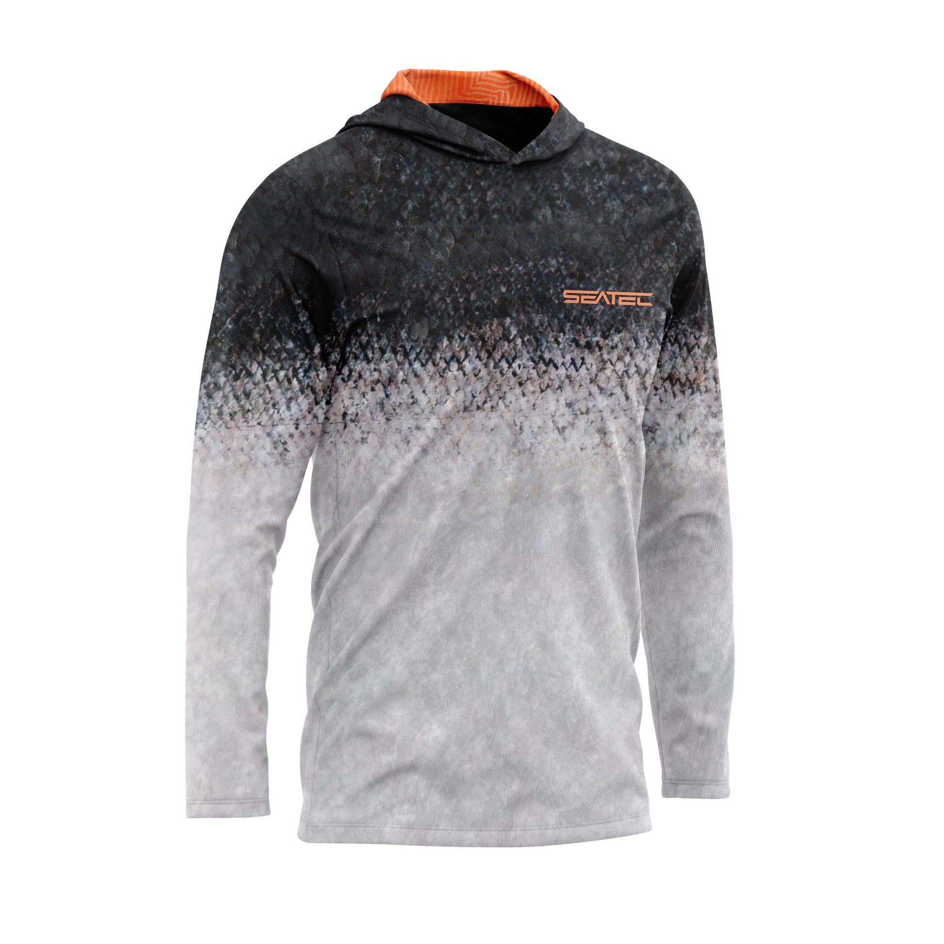 Salmon Men's Hooded Performance Shirt – Lightweight, moisture-wicking fishing shirt for active outdoor use with UPF sun protection