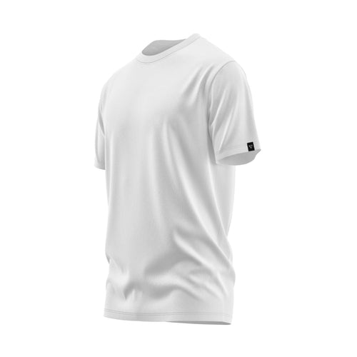 Titanium White Men's Crew Performance Short Sleeve Shirt – Lightweight, moisture-wicking fishing shirt for active outdoor use with UPF sun protection