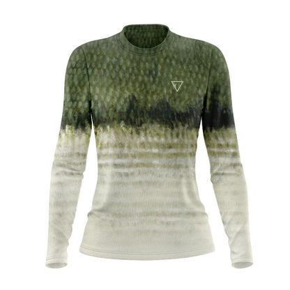 Seatec Women's Bass Crew Performance Shirt – Lightweight, moisture-wicking fishing shirt for active outdoor use with UPF sun protection