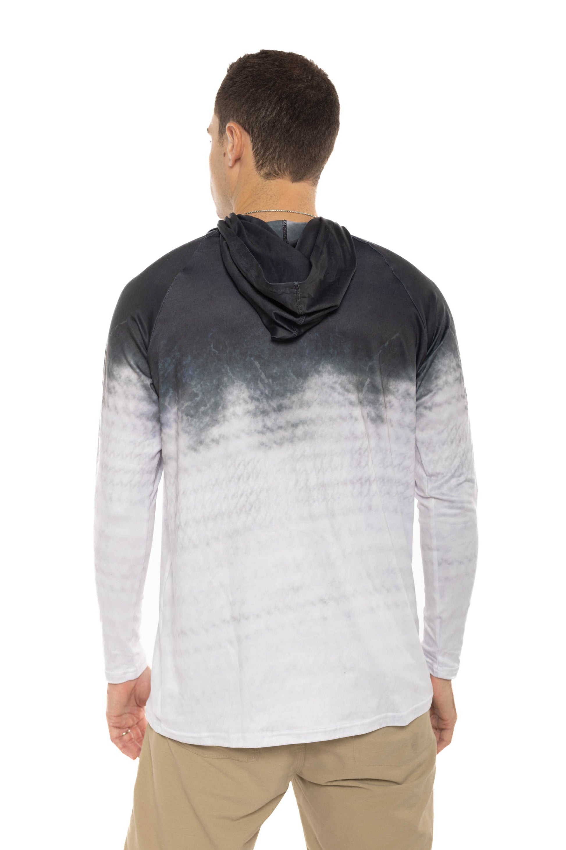 SEATEC Sport Tec Shirt Mens XXXXL Hooded Sun Hoodie Fishing Paint Splatter