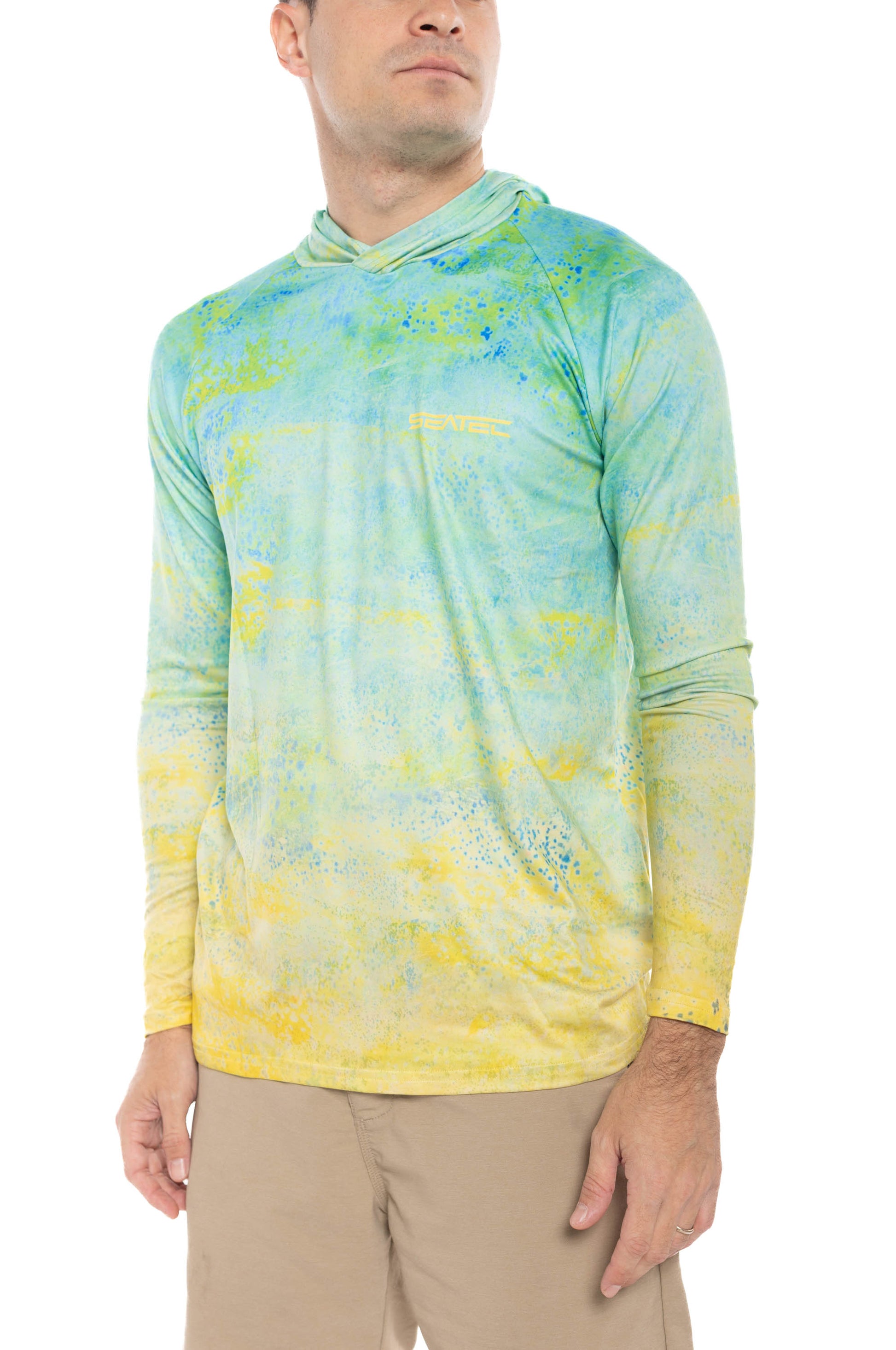Mahi - Men's Hooded Performance Fishing Shirt - Best Sun Shirts - Multi-Seasonal - UPF 50+ - Long Sleeve Fishing Shirt - 3X Large