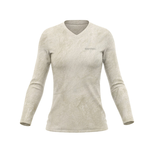 women v neck sports sand t-shirt